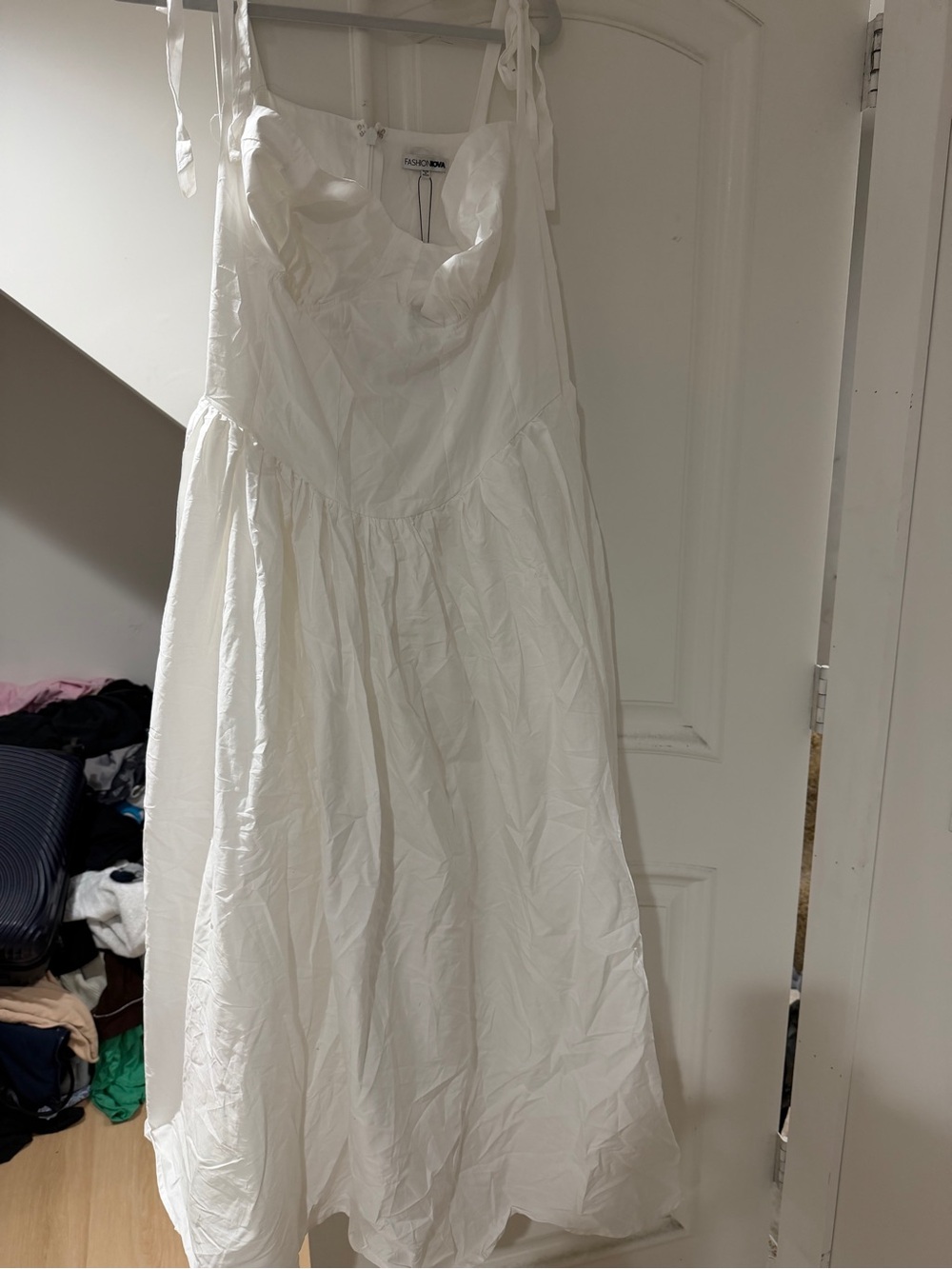 Fashion Nova White Spaghetti-Strap Dress